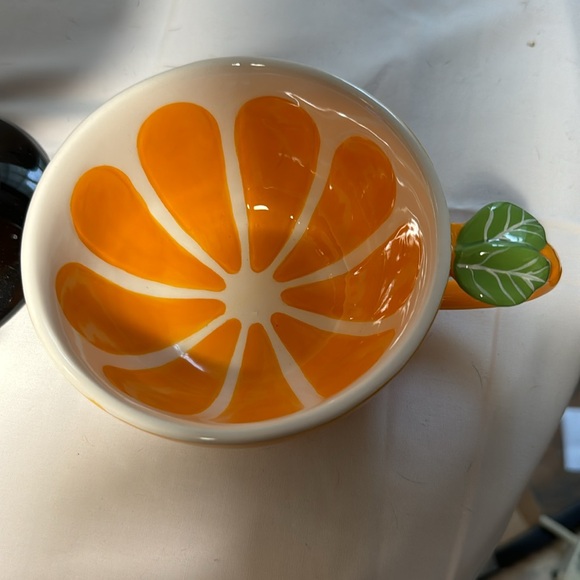 Set of 2 orange shaped coffee or tea cup - Picture 3 of 6